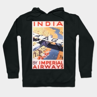 INDIA IMPERIAL AIRWAYS Advertisement British Airline Vintage Airplane Hoodie